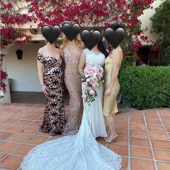 PinkBlush Black Sequin Off Shoulder Maternity Gown - Picture 3 of 4